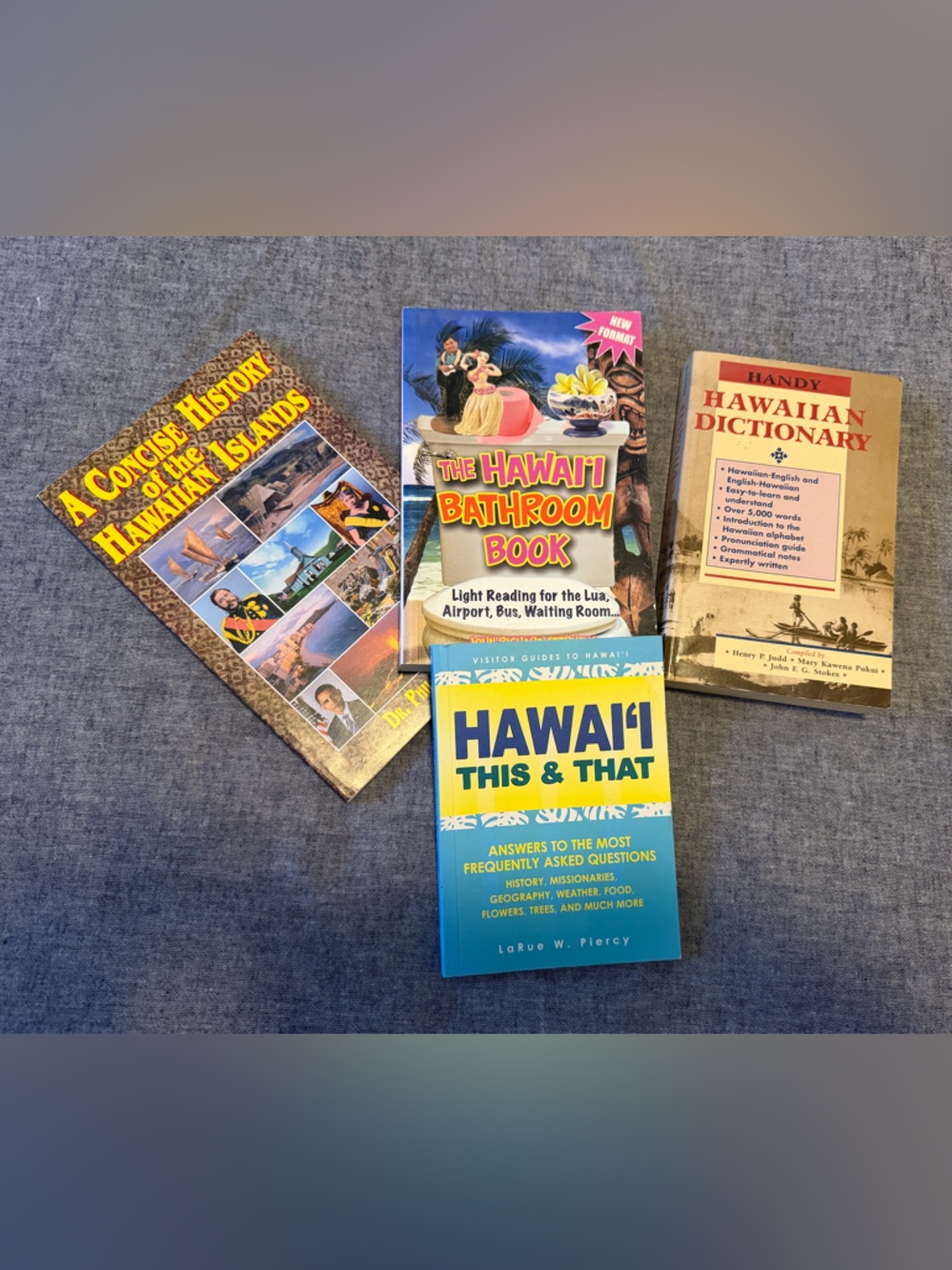 Set of 4 Vintage Hawaii Travel & Reference Books - Colorful Covers